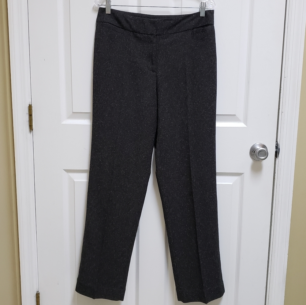 Liz Claiborne Pants Women 8 BlacK Grey Speckled Audra Dress Office Preppy Staple